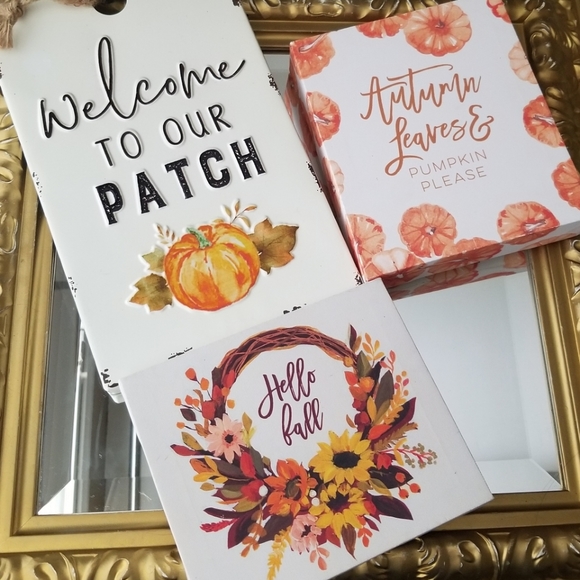 ❗Fall Metal and Canvas Rustic Pumpkin Wall Decor Bundle❗ - Picture 3 of 8